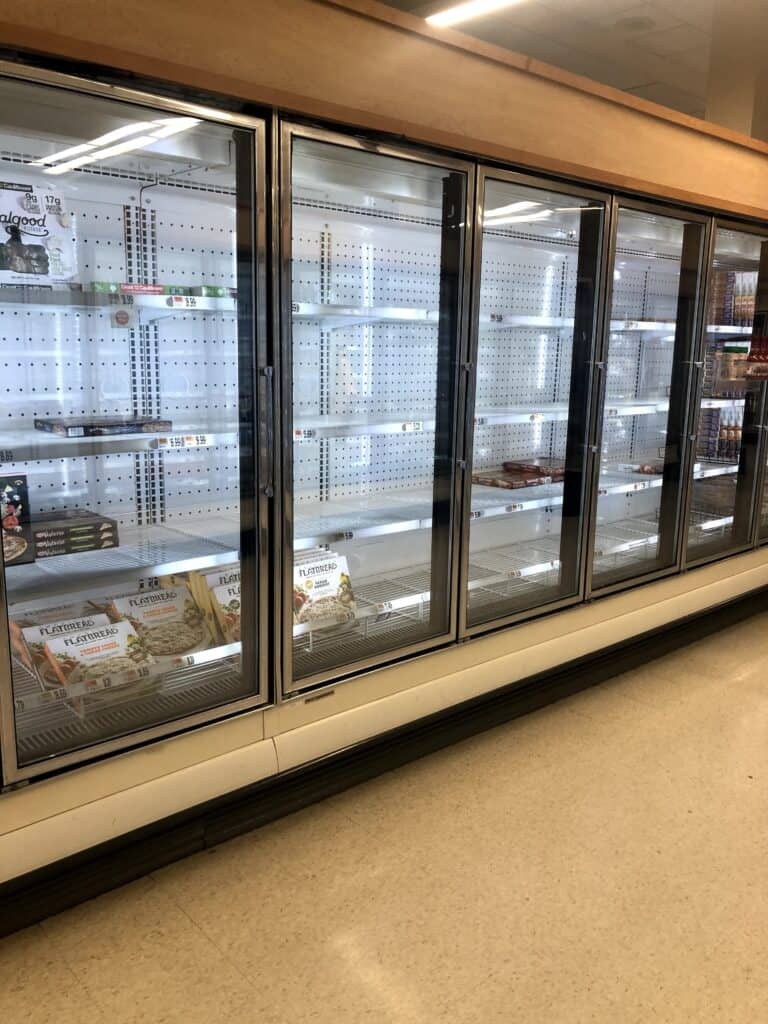 During Covid-19, grocery stores had nothing in the freezer