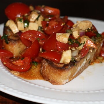 Best Caprese Bruschetta on a plate