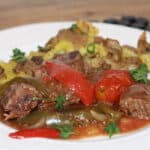 Best Savory Swiss Steak Creole served with Smashed Baby Potatoes