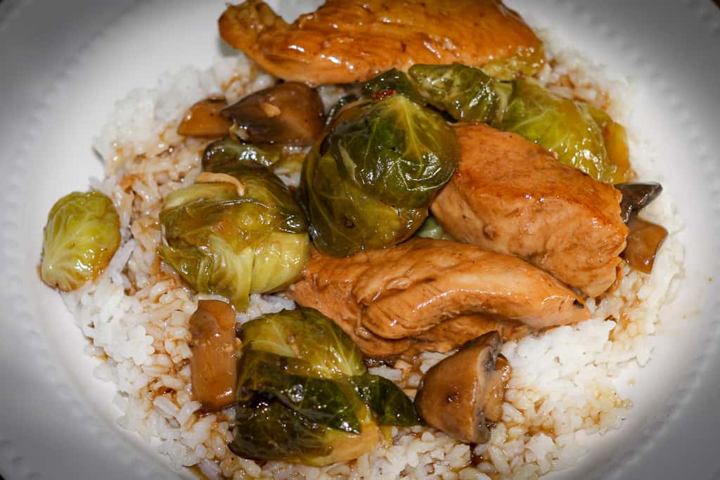 Teriyaki Chicken and Brussels Sprout Stir Fry