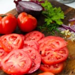 Summer garden tomato salad